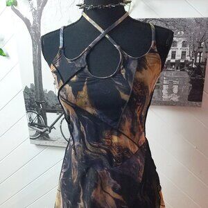 Darker Waves Echo Rockslide Print Midi Dress